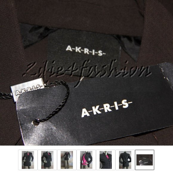 $3700 New AKRIS Mocha Dark Brown High Collar Stretchy Wool Tender Jacket 6 - Picture 6 of 6